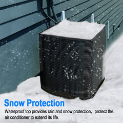 26.5*26.5*29in 2 in 1 Air Conditioner Cover for Outside,  All Seasons Outdoor Air Conditioner Cover with Waterproof Top, Mesh AC Unit Cover Against Cottonwood, Leaves, Snow, Anti-UV - Black