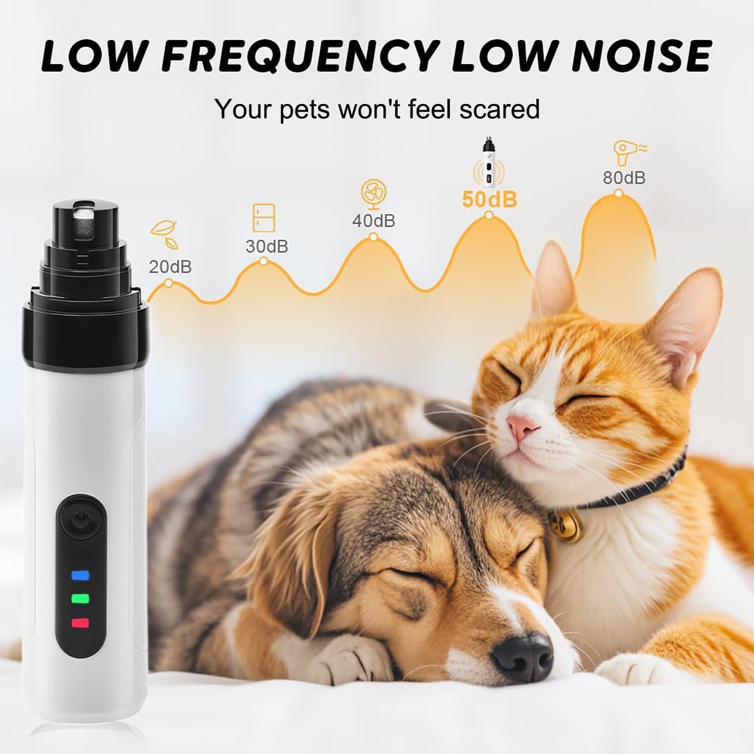 Pet products Silent Groom Pro Nail Grinder, 2025 New Dog Nail Trimmer, USB Rechargeable Pet Nail Grinder, Dog Nail Trimmers, Pet Paws Grooming Smoothing Tool
