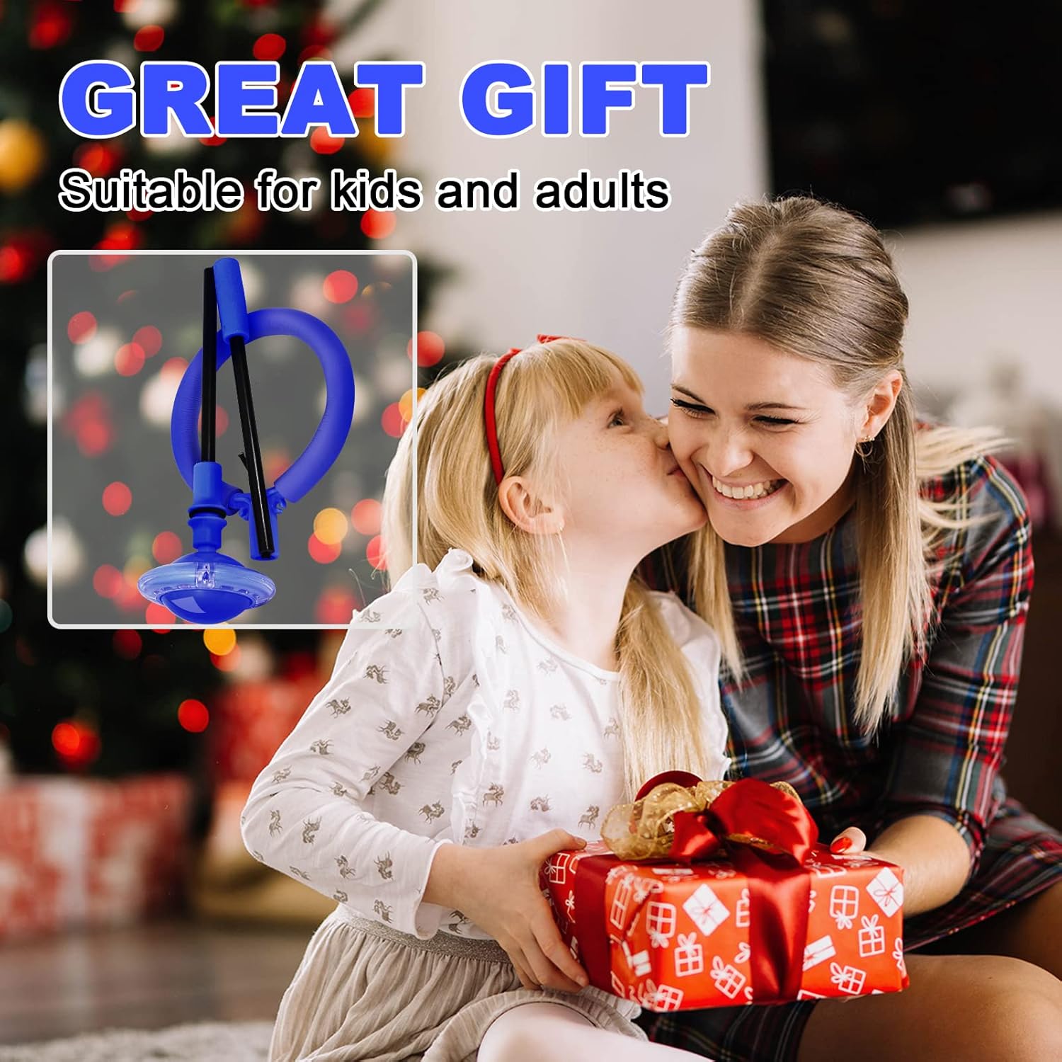 Skip Ball for Kids, Portable Foldable Colorful Flash Wheel Swing Ball Sports Fitness Toys for Girls & Boys, Toy for Kids & Adults. Gifts for Mom Women & Girls Toys Age 5-10 Years (Blue)