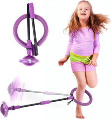 Skip Ball for Kids, Portable Foldable Colorful Flash Wheel Swing Ball Sports Fitness Toys for Girls & Boys, Toy for Kids & Adults. Gifts for Mom Women & Girls Toys Age 5-10 Years (Purple )