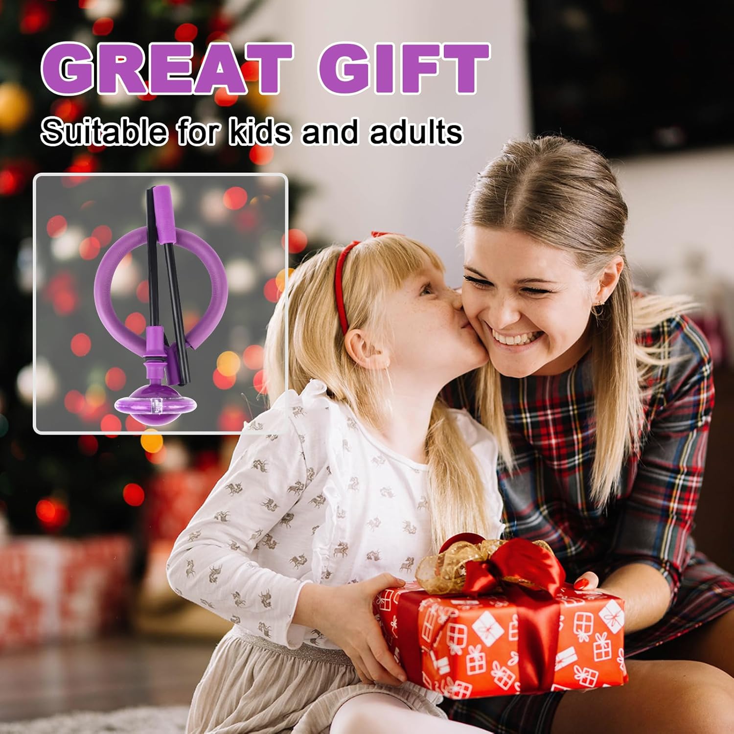 Skip Ball for Kids, Portable Foldable Colorful Flash Wheel Swing Ball Sports Fitness Toys for Girls & Boys, Toy for Kids & Adults. Gifts for Mom Women & Girls Toys Age 5-10 Years (Purple )
