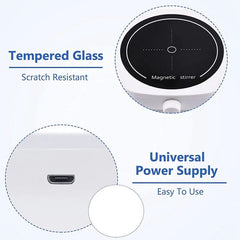 Mini Magnetic Stirrer 4000RPM Portable Mixer White