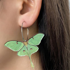 Butterfly Earrings for Women Unique Punk Insect Moth Drop Earrings Colorful Lightweight Acrylic Moth Wing Earrings Statement Earrings Party Jewelry