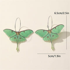 Butterfly Earrings for Women Unique Punk Insect Moth Drop Earrings Colorful Lightweight Acrylic Moth Wing Earrings Statement Earrings Party Jewelry