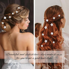 Mini Rhinestone Hair Pins - 20Pcs Cute Small Decorative Wedding & Bridal Barrettes With Flowers for Girls & Women (4 Flower Patterns)