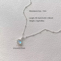 925 Sterling Silver Dainty Moonstone Choker Necklaces for Women Cute Blue Crystal Chain Pendant Necklace Moonstone Jewelry New Beginnings Birthday Wedding Gifts to Daughter Mother