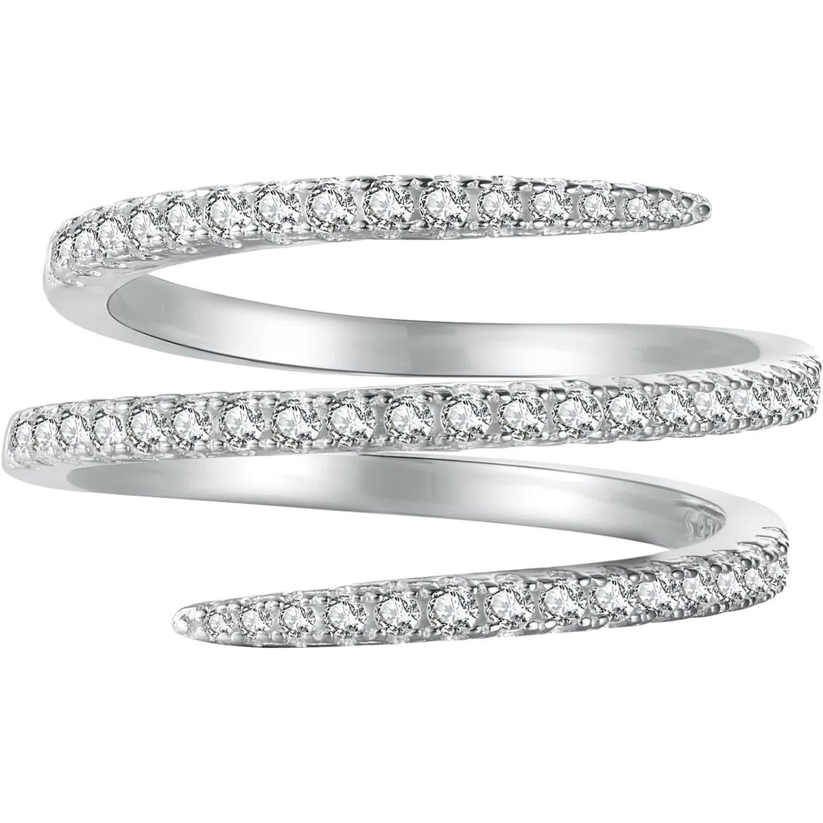 Sterling Silver Wrap Ring For Women Hug Ring Twist Ring 925 CZs Entwined Line Thumb Ring Dainty Statement Rings Multi Lanyed Wedding Band Jewelry Gifts for Her US Size 5-8