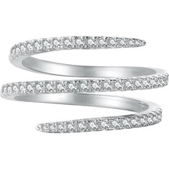 Sterling Silver Wrap Ring For Women Hug Ring Twist Ring 925 CZs Entwined Line Thumb Ring Dainty Statement Rings Multi Lanyed Wedding Band Jewelry Gifts for Her US Size 5-8