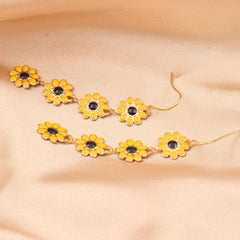 Boho Flower Dangle Earrings for Women,Chic White Yellow Drop Flower Statement Earrings Tropical Beach Jewelry
