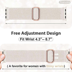 Nylon Stretch Band 5-Pack Compatible with Apple Watch 42mm 44mm 45mm Solo Loop Fabric Elastic Bracelet for Women Men