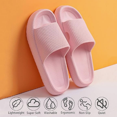 Cloud Slippers for Women and Men, Pillow House Slippers Shower Shoes Indoor Slides Bathroom Sandals, Ultimate Comfort, Lightweight, Thick Sole, Non-Slip, Easy to Clean pink（42-43）