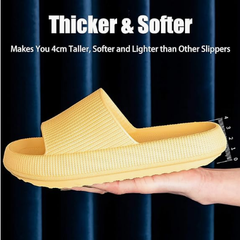 Cloud Slippers for Women and Men, Pillow House Slippers Shower Shoes Indoor Slides Bathroom Sandals, Ultimate Comfort, Lightweight, Thick Sole, Non-Slip, Easy to Clean yellow（38-39）