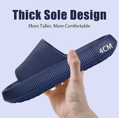 Cloud Slippers for Women and Men, Pillow House Slippers Shower Shoes Indoor Slides Bathroom Sandals, Ultimate Comfort, Lightweight, Thick Sole, Non-Slip, Easy to Clean dark blue （36-37）
