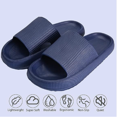 Cloud Slippers for Women and Men, Pillow House Slippers Shower Shoes Indoor Slides Bathroom Sandals, Ultimate Comfort, Lightweight, Thick Sole, Non-Slip, Easy to Clean dark blue（42-43）