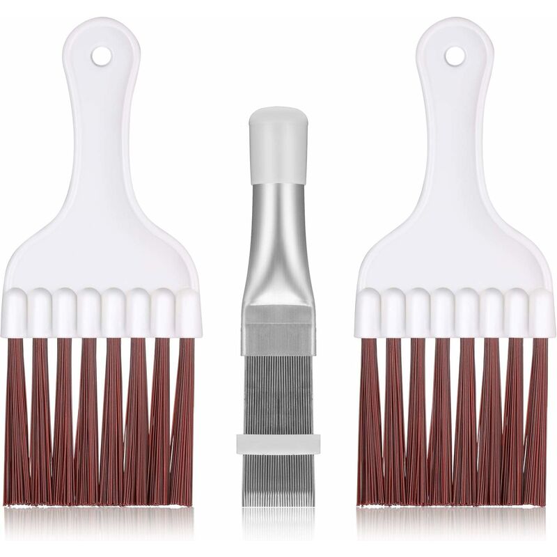 3 pcs Air Conditioner Condenser Cleaning Brush, Stainless Steel Air Conditioner Fin Cleaner, Refrigerator Coil Cleaning