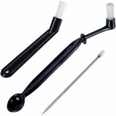 3 Pack Espresso Machine Accessories - Black Cleaning Brushes And Coffee Decorating Brush