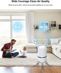Air purifier - For living room, bedroom, office, and baby's room - Air quality indicator - Effective against dust mites, hay fever, allergies, and dust - Air purifiers - Air purifier