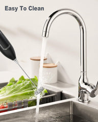 Milk Frother - Milk Frothers - Manual Milk Frother - Electric Milk Frother - Milk Frother with Stand - Functional Beverage Mixer with Stainless Steel Whisk and Stand - For Coffee/Cappuccino