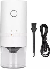 Portable USB Coffee Grinder for Espresso, Automatic Grinding, Compatible with Travel Home and Camping, White