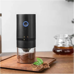 Portable USB Coffee Grinder for Espresso, Automatic Grinding, Compatible with Travel Home and Camping, White