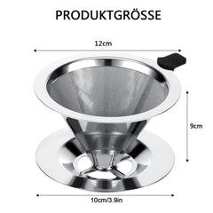 Reusable Stainless Steel Coffee Filter, Durable and Easy to Clean, Eco-Friendly for Brewed Coffee, 10CM