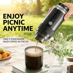 Portable Handheld Coffee Maker, compatible with K Cup Capsules and Ground Coffee, Manually Operated for Camping Travel
