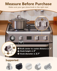 5 child-safe covers for stove knobs - heat-resistant and oil-resistant protectors - strong adhesive locks for gas stove and oven knobs, semi-transparent black