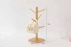 Bamboo Coffee Cup Tree - 6 Hooks - Space-saving - Stable - For Kitchen Table or Coffee Bar