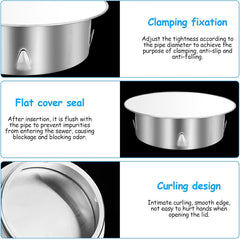 Chimney hood - Stainless steel - Pipe hood - Ø 148 mm - Base diameter: 122 mm - Depth 45 mm - Prevents foreign objects from entering - Prevents odor formation