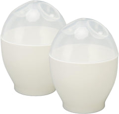Egg Boiler - 2 Pieces - Microwave Egg Boiler - Egg Boiler - Portable Mini Fast Egg Boiling Cup - For Kitchen Breakfast - White