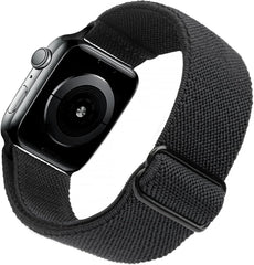 Compatible with Apple Watch Stretch Band Apple Watch 45mm 44mm 42mm Adjustable Sport Bracelet for Men and Women Black