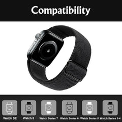 Compatible with Apple Watch Stretch Band Apple Watch 45mm 44mm 42mm Adjustable Sport Bracelet for Men and Women Black