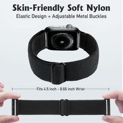 Compatible with Apple Watch Stretch Band Apple Watch 45mm 44mm 42mm Adjustable Sport Bracelet for Men and Women Black