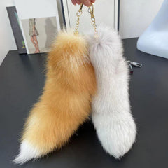 Fake Raccoon Tail Keychain Soft Artificial Fur Tail Pendant Decorative Raccoon Tail Keychain Backpack Key Ring Ornament Bag Decoration