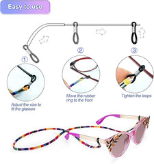 Eyeglass Cords, Women's Eyeglass Chain, 7 pcs Colorful Eyeglass Cords, Sports Eyeglass Cords, Eyeglass Cord, Multicolored, 70 cm