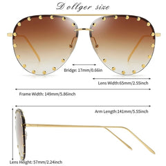 Women's Sunglasses Classic Pilot Sunglasses Metal Frame Fashion Style Uv400 Protection, Gold Frame/Gray