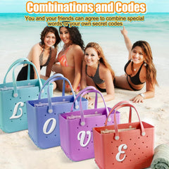 Letter Charms for Bogg Bag，Alphabet Lettering Accessories Charms Compatible with Bogg Bag Original All Models, Insert Decorative Letter for Handbag Beach Tote Bag A