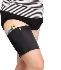 Thigh Sock Strap,Anti-Slip Phone and Credit Card Holder - Thicken Women Thigh Garter Purse for Phone Security