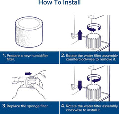 5-Pack Humidifier Replacement Filters/Wicks Compatible with LEVOIT Classic160, Dual150, Dual200S, Classic300(S), LV600S, OasisMist Series Humidifiers