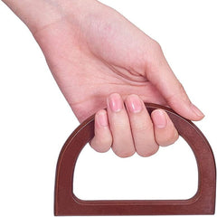4pcs Wooden Bag Handle Replacement D Shape Purse Handles Handbag Purse Handle Purse Making Supplies for Handmade Beach Bag Crochet Handbags Straw Bag Purse Handles 3.3x4.7inch