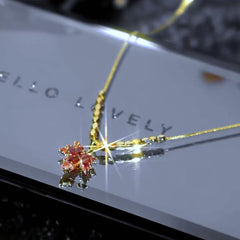 Leaf Necklace, Beaded Chain Necklace For Women Gold Plated Pendant Necklace Rhinestone Choker Necklace Simple Dainty Trendy Thanksgiving fall Necklace Jewelry Gift