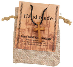 Olive Wood Cross Necklace - Simple and Personalized