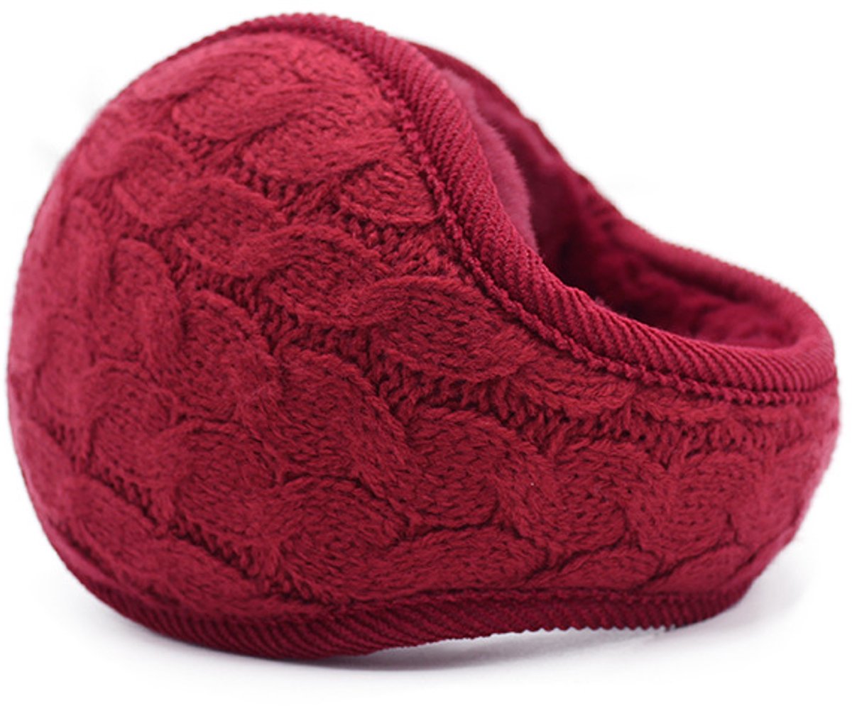 Earmuffs - Knitted Earmuffs - Earmuffs for Adults - Warm Earmuffs - Warm Winter Earmuffs - Foldable - Suitable for Outdoor Activities for Men and Women (Red)