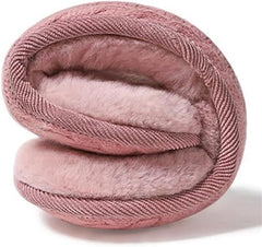 Earmuffs - Fleece Earmuffs - Knitted Earmuffs - Earmuffs for Adults - Warm Earmuffs - Warm Winter Earmuffs - Foldable - Unisex, Suitable for Outdoor Activities (Pink)