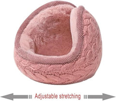 Earmuffs - Fleece Earmuffs - Knitted Earmuffs - Earmuffs for Adults - Warm Earmuffs - Warm Winter Earmuffs - Foldable - Unisex, Suitable for Outdoor Activities (Pink)