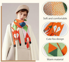 Scarves - Women's Winter Scarves - Warm Scarves - Cute Fox Scarves - 140cm - Stylish Gift - A Gift for Her (B)