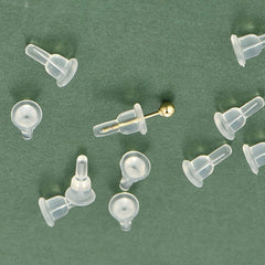 50 Silicone Earring Backs - Full Coverage, Clear Earring Backs - Dustproof - Hypoallergenic Soft Ear Cushions - For Stabilizing Earring Hooks (10x6mm)