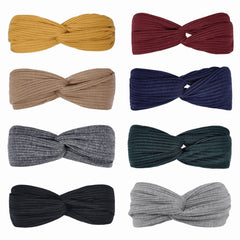Hairbands - Set of 8 - Women's Hairbands - Twisted Elastic Hairbands - Plain Hairbands - Hair Accessories - Suitable for Girls, Sports and Yoga