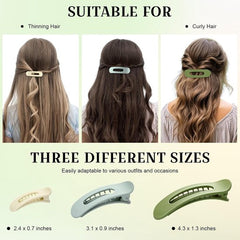 9-pack flat hair clips for women, flat claw clips for girls, suitable for thick and fine hair, 3 sizes, crocodile leather hair clips, matte hair clips, non-slip, French hair accessories