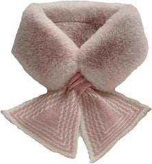 Women's Scarf - Women's Winter Scarf - Thick - Warm - Short Scarves - Plush Cross Scarves - Neck Scarves - Ultra Soft - 75x10 cm - Pink